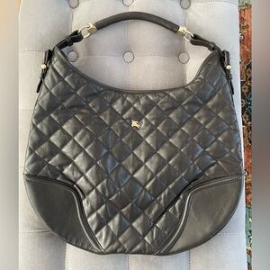 Burberry Hoxton Chocolate Brown Quilted Leather Hobo Bag